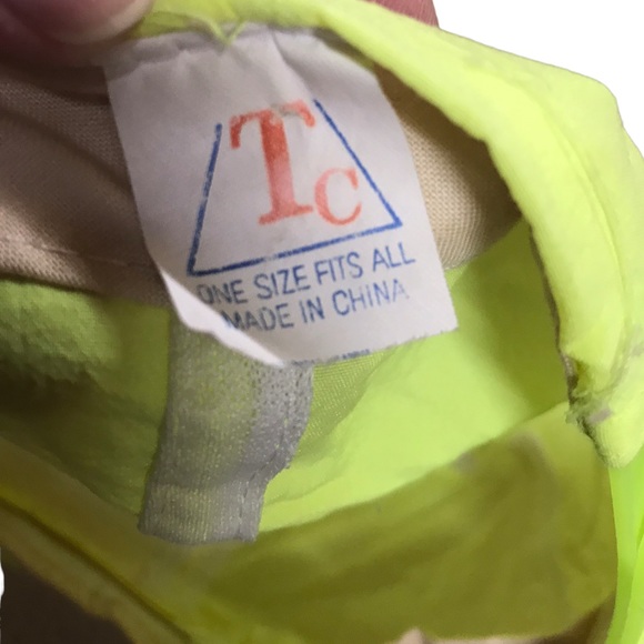 Vintage Florida Keys RV Fluorescent Chartreuse Green Rope Hat GUC - Picture 4 of 4